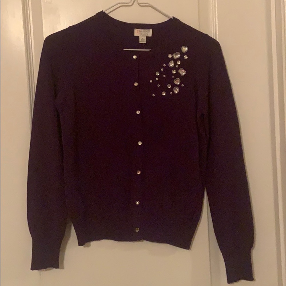 Children’s Place dark purple button up sweater